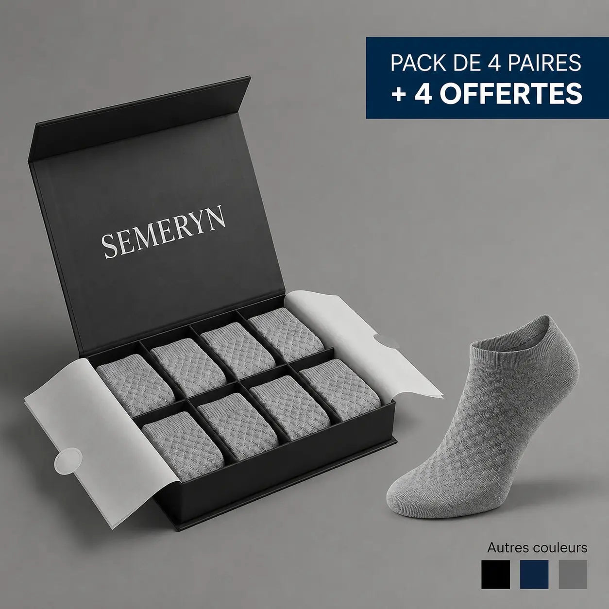 Semeryn BambooFeet - Chaussettes courtes Premium en Bambou