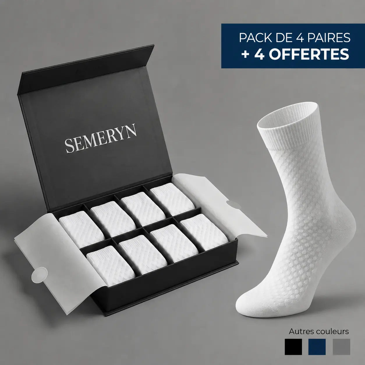 Semeryn BambooFeet - Chaussettes Mi-Mollet Premium en Bambou