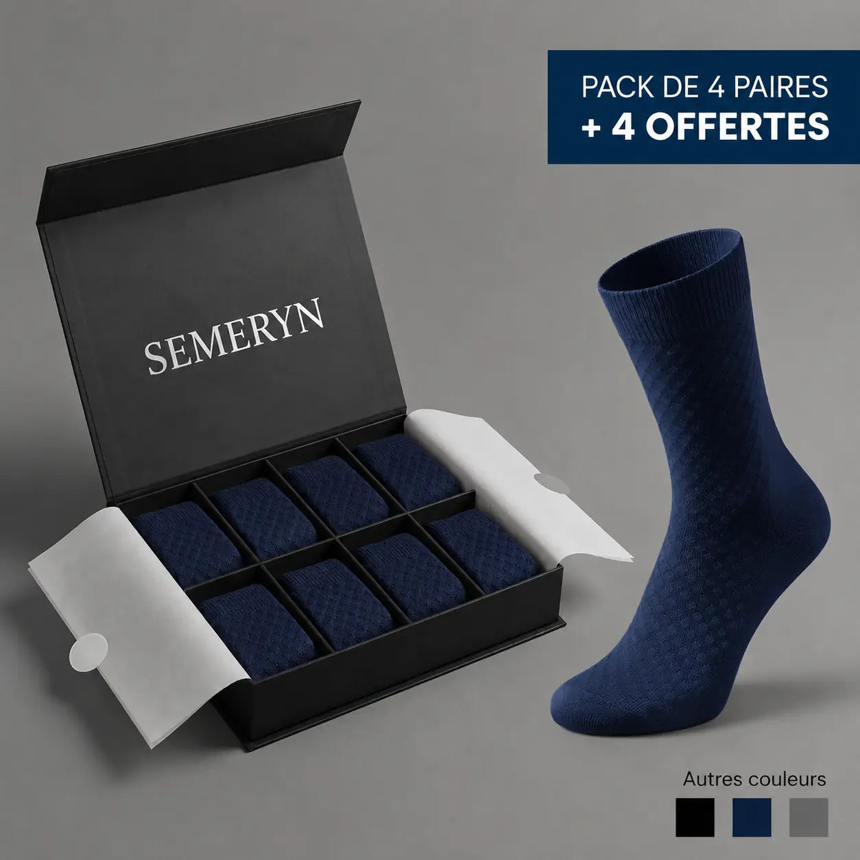 Semeryn BambooFeet - Chaussettes Mi-Mollet Premium en Bambou