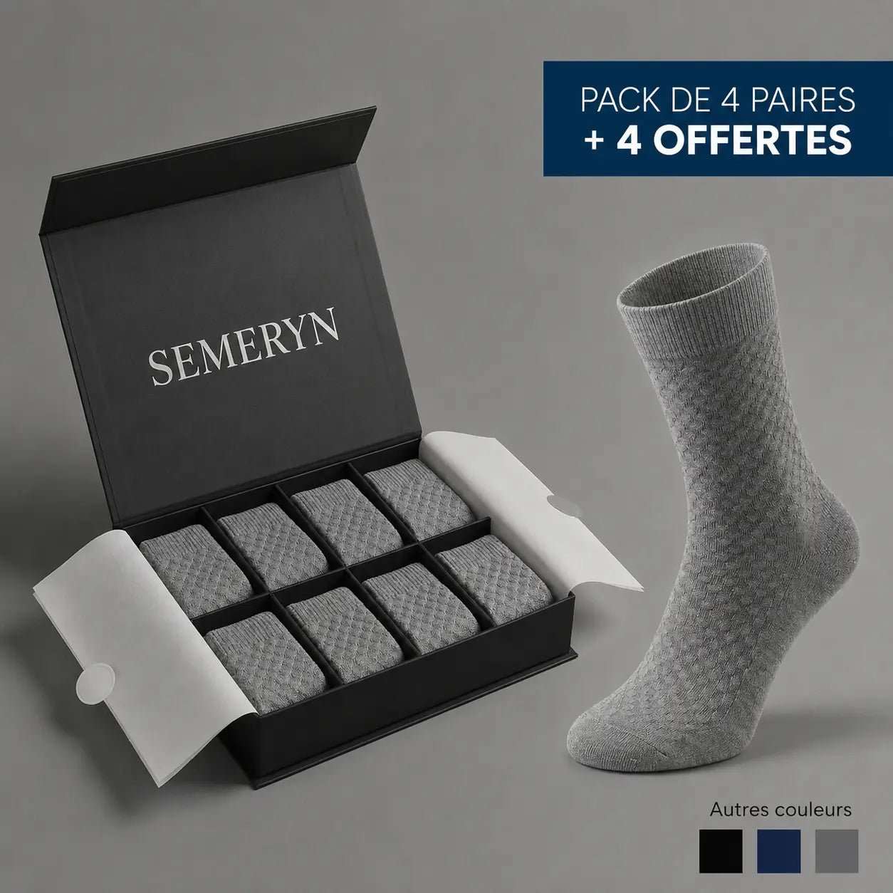 Semeryn BambooFeet - Chaussettes Mi-Mollet Premium en Bambou